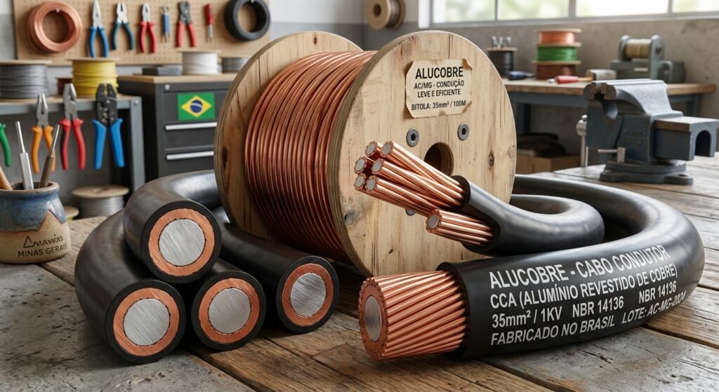 Imagem ilustrativa que mostra o que é o cabo de alucobre.